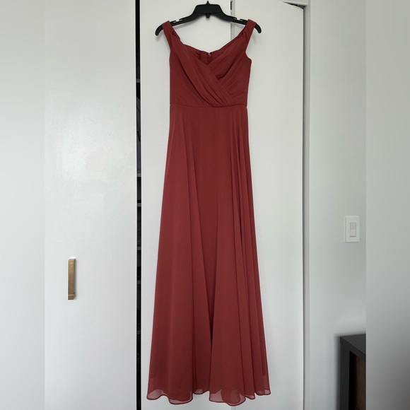 Off The Shoulder Floor-Length Dress — perfect for fall/winter weddings! - Picture 1 of 4